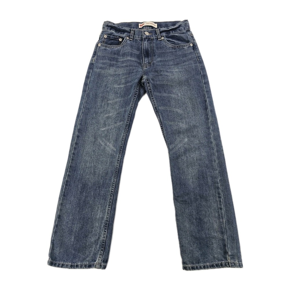 Vtg Y2K Levi's 505 Straight Leg Jeans Boy's 12 Reg 26x26 Medium Wash Blue Denim